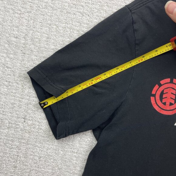 Y2K Element Skateboard T-Shirt Men Size S Black w/ Red Logo Surf Skate Grunge - Picture 9 of 10